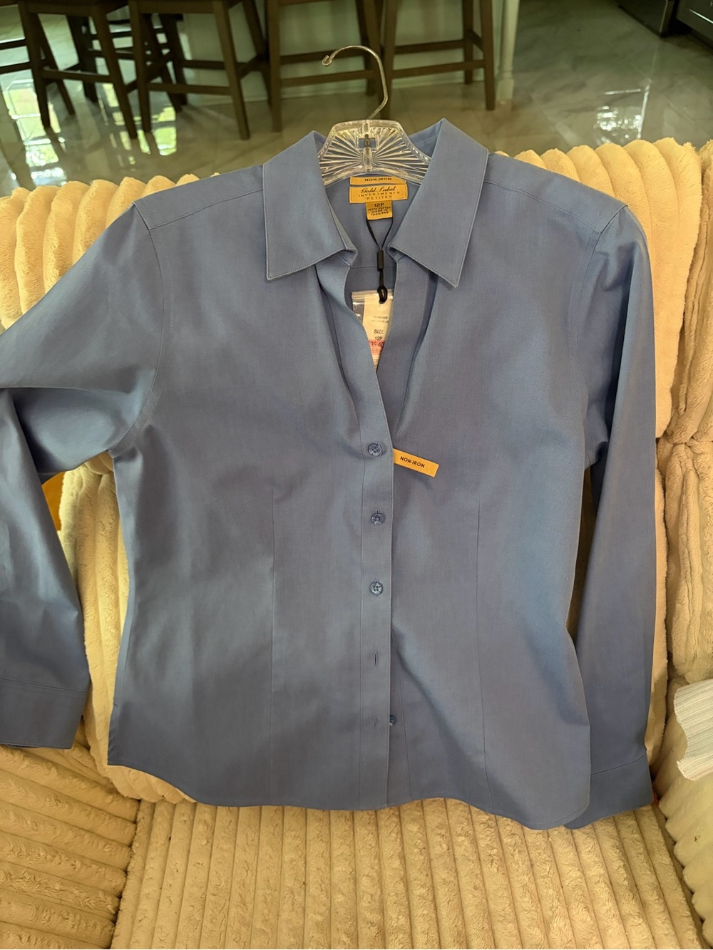 Women's Tailored Button-Down Shirt in Light Blue by Dana Buchman